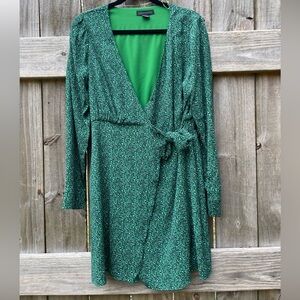Sanctuary Green Patterned Long Sleeve Dress